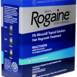 Men's Extra Strength Hair Regrowth Treatment 5% Minoxidil topical solution Three 60 mL bottles